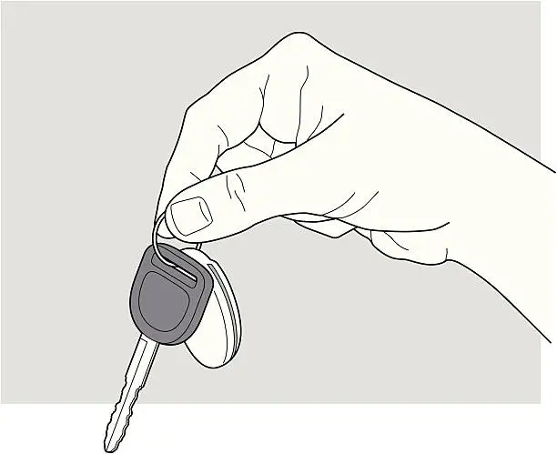 Vector illustration of Hand holding car keys