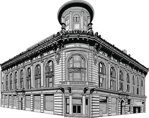 Vector illustration of Cool architecture old building illustration