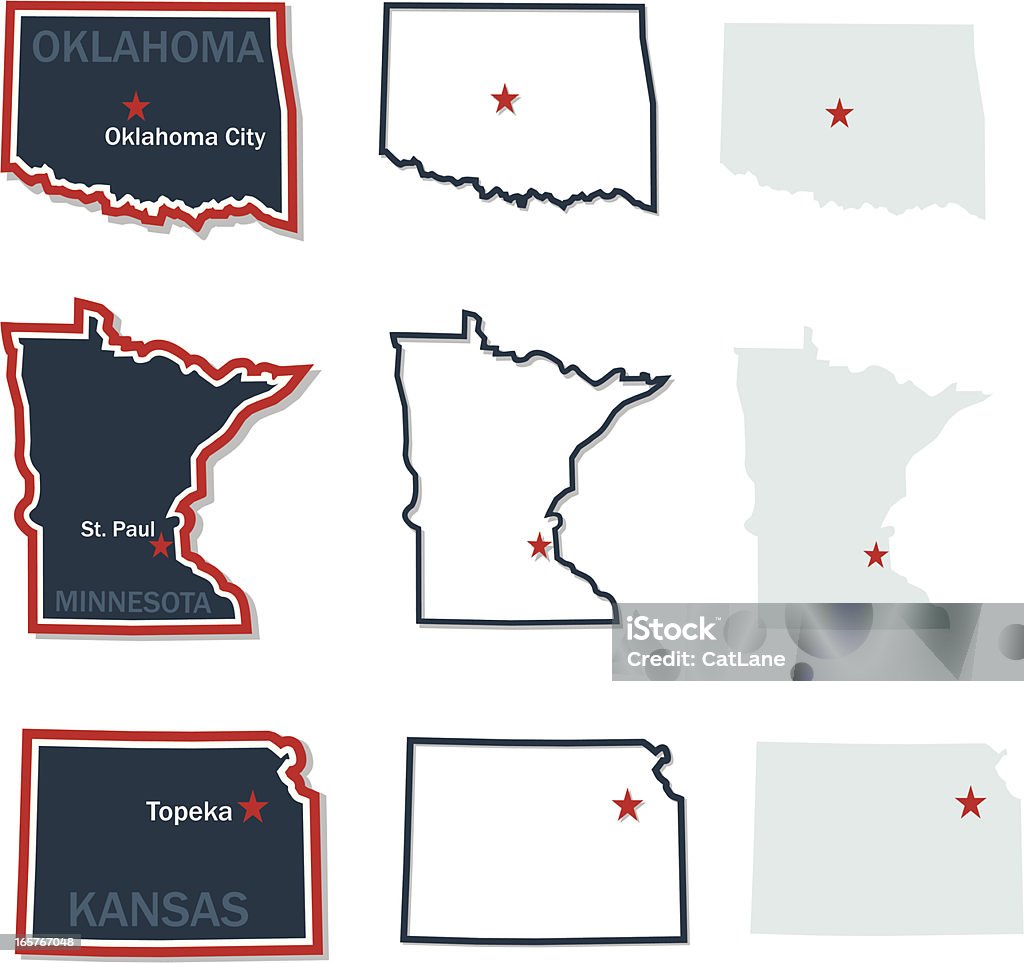 Cartes des États-Unis - clipart vectoriel de Minnesota libre de droits