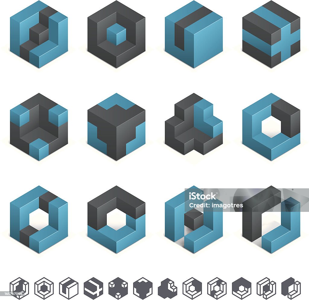 Box Shape Element Design Elements 3d Boxes Vol 2 Stock Illustration - Download Image Now ...