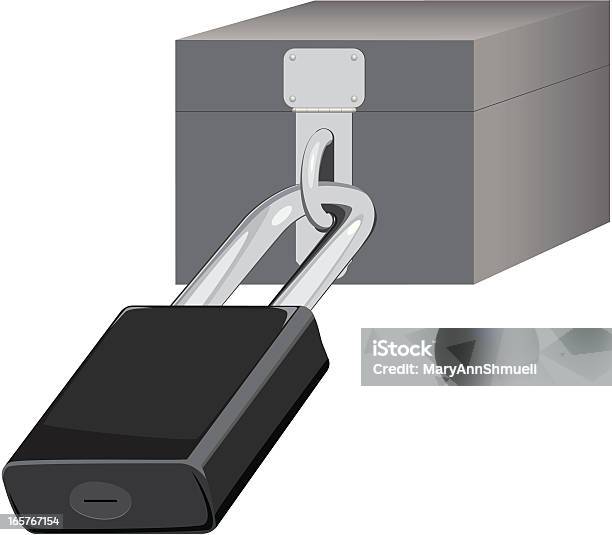 Big Lock Small Box Stock Illustration - Download Image Now - Black And White, Concepts, Cut Out