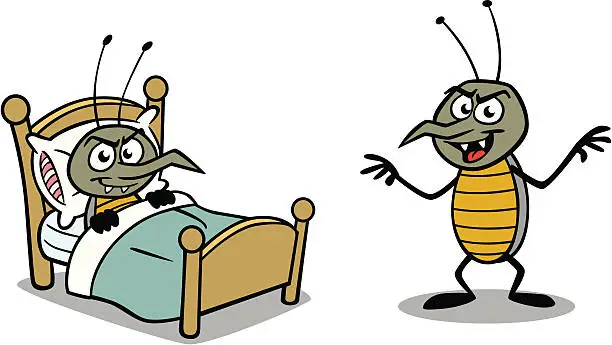Vector illustration of Cartoon Bedbugs