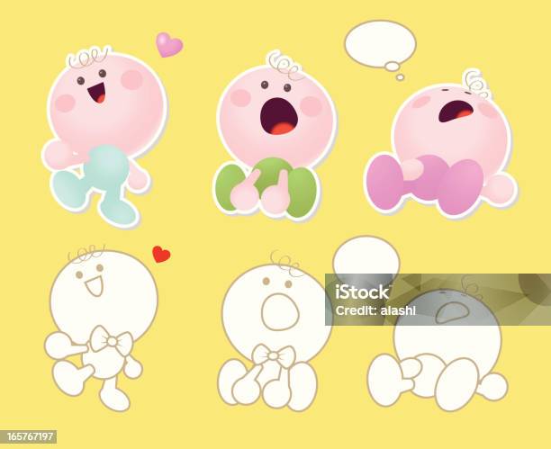 Cute Baby Icon Stock Illustration - Download Image Now - 6-11 Months, Avatar, Baby - Human Age