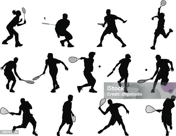 Sport Di Racchetta - Immagini vettoriali stock e altre immagini di Squash - Squash, Sagoma - Controluce, Sport