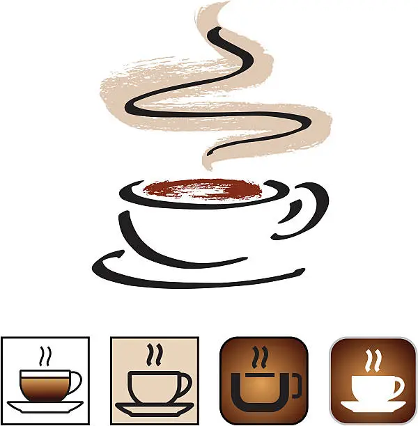 Vector illustration of Coffee cup icon set