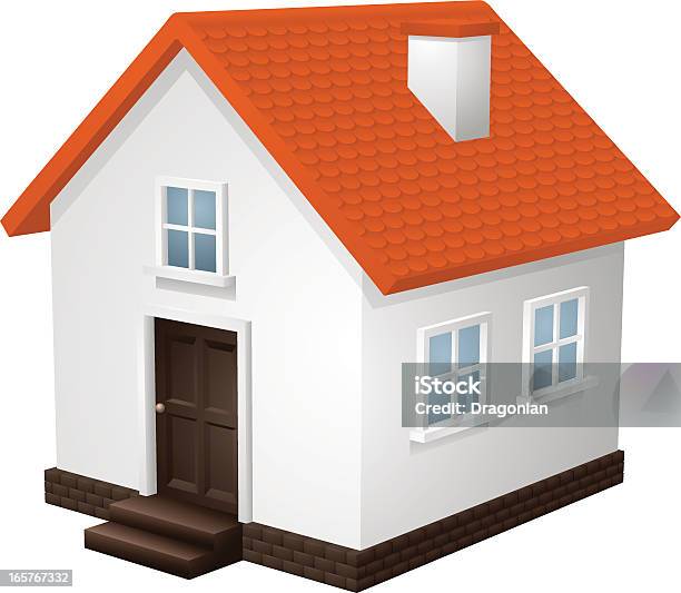 Vector House Home Icon With Red Roof Stock Illustration - Download Image Now - Clip Art, Cut Out, Door