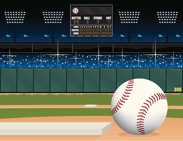 illustrations, cliparts, dessins animés et icônes de de baseball field et tableau des scores - scoreboard baseballs baseball sport