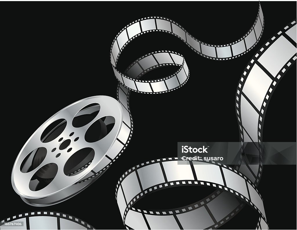 Film Reel on Black Film Industry stock vector