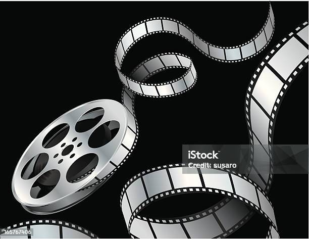 Film Reel On Black Stock Illustration - Download Image Now - Film Industry, Camera Film, Film Reel