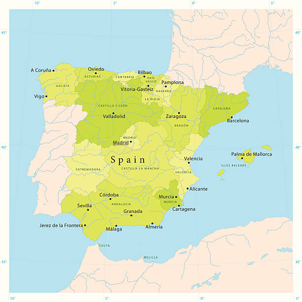ilustraciones, imágenes clip art, dibujos animados e iconos de stock de vector de mapa de españa - bilbao