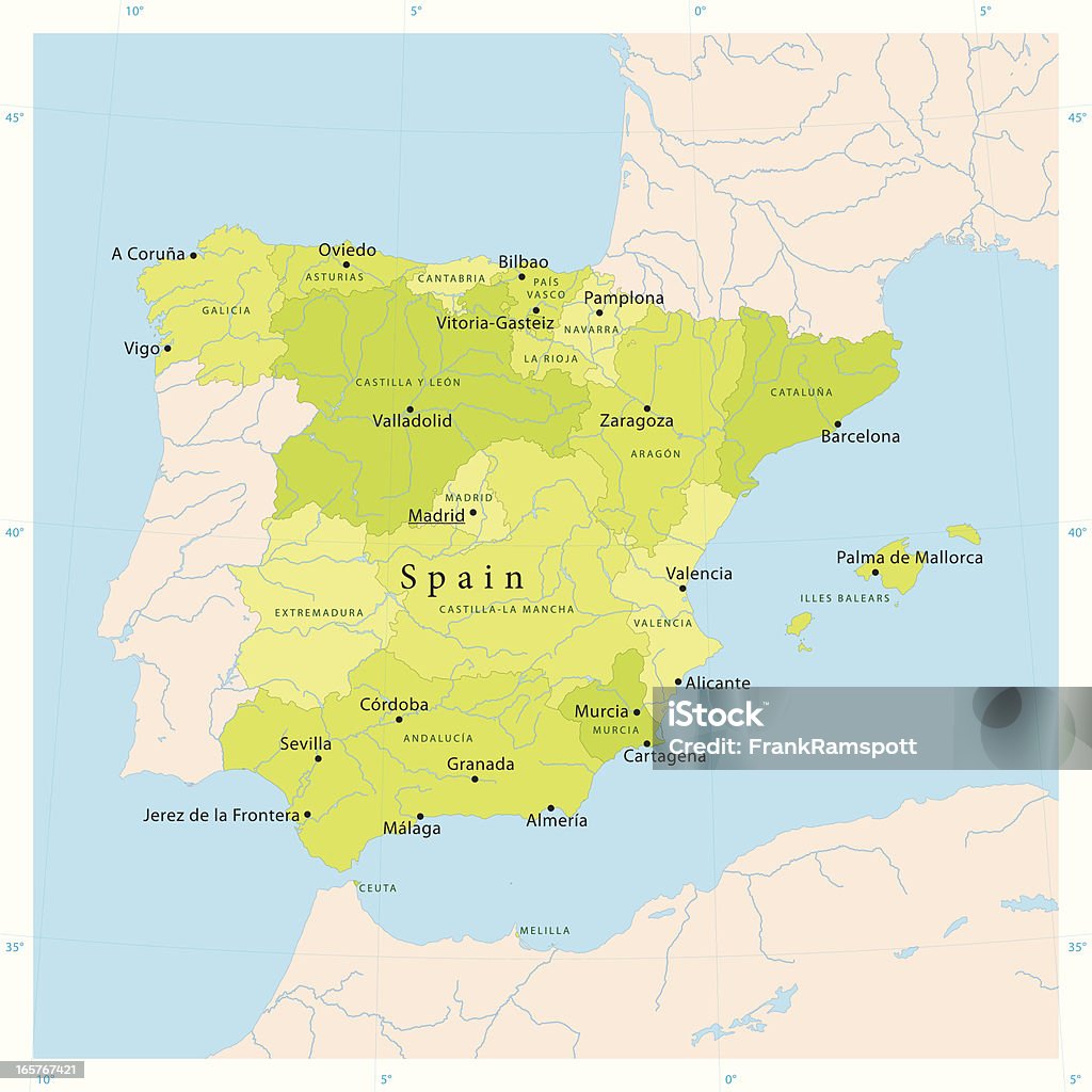 스페인 벡터 맵 - 로열티 프리 지도 벡터 아트