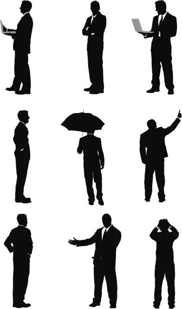 Vector illustration of Silhouette of business executives