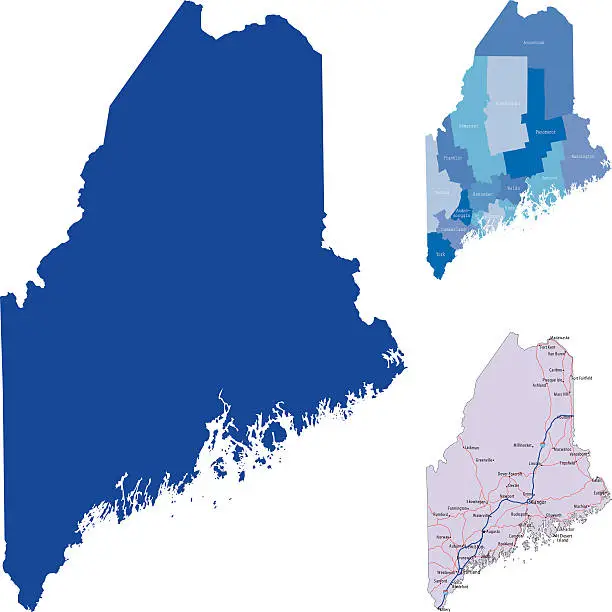 Vector illustration of Maine