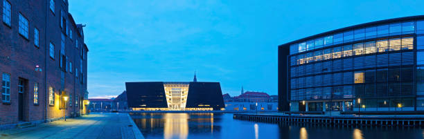istock Copenhagen blue dusk Royal Danish Library harbour panorama 165767610