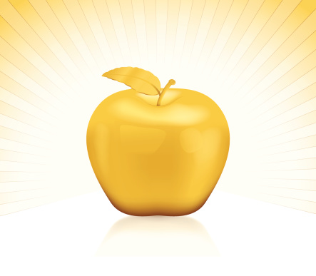 Golden Apple Stock Illustration - Download Image Now - Apple
