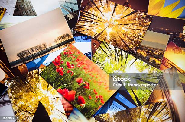 Stack Of Printed Colorful Images Stock Photo - Download Image Now - Photograph, Photography, Printing Out