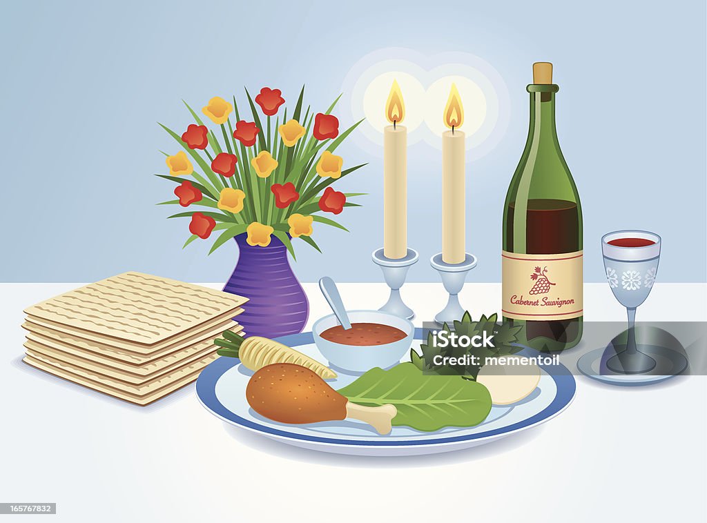 A tabela de Seder - Royalty-free Pesach arte vetorial