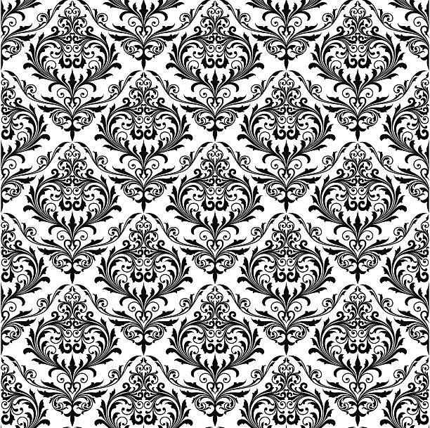 ilustraciones, imágenes clip art, dibujos animados e iconos de stock de decorativo patrón sin costuras - floral pattern retro revival old fashioned flower