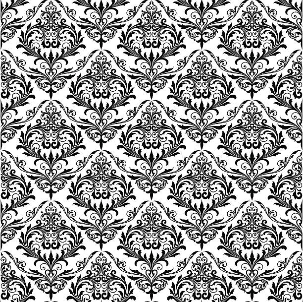 illustrazioni stock, clip art, cartoni animati e icone di tendenza di motivo decorativo senza soluzione di continuità - silk pattern victorian style floral pattern