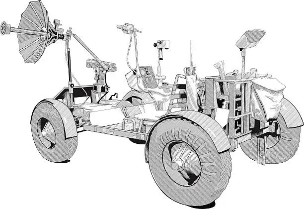 Vector illustration of Space rover buggy illustration