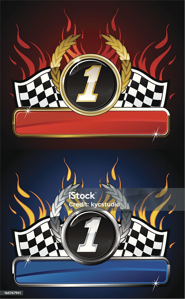 Flaming Racing Banner - Lizenzfrei Autorallye Vektorgrafik