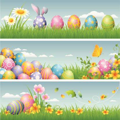 - set of banners for easter