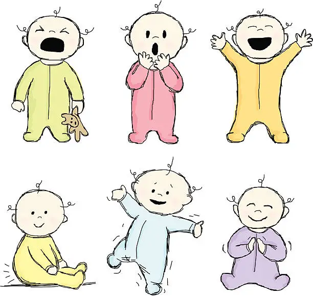 Vector illustration of Doodle Babies