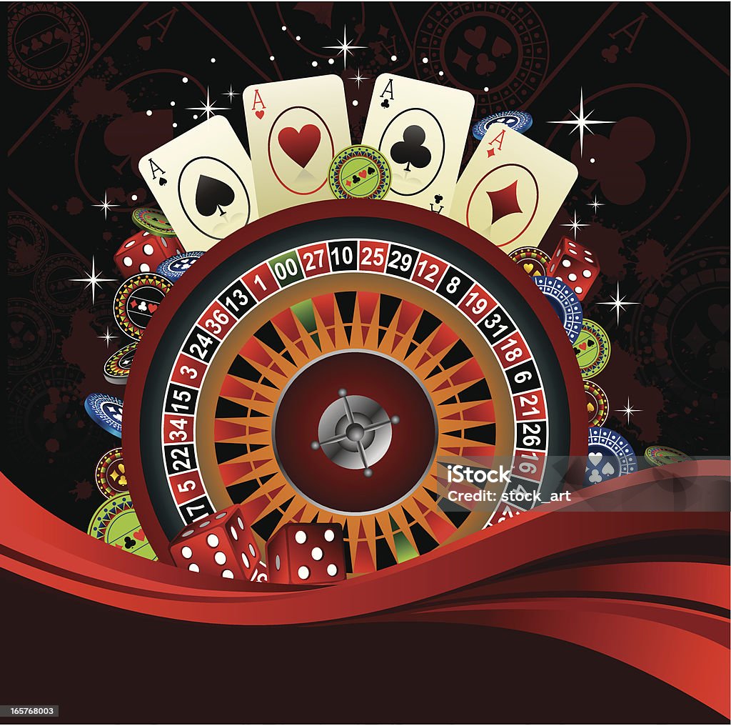 Fond rouge casino - clipart vectoriel de Activité libre de droits