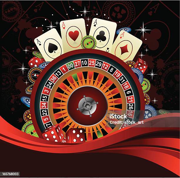 Fond Rouge Casino Vecteurs libres de droits et plus d'images vectorielles de Activité - Activité, Cartes à jouer, Casino