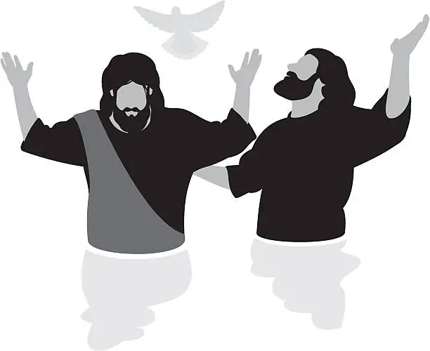 Vector illustration of Jesus' Baptism