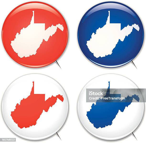 Campaign Buttons West Virginia Stock Illustration - Download Image Now - Badge, Blue, Brooch