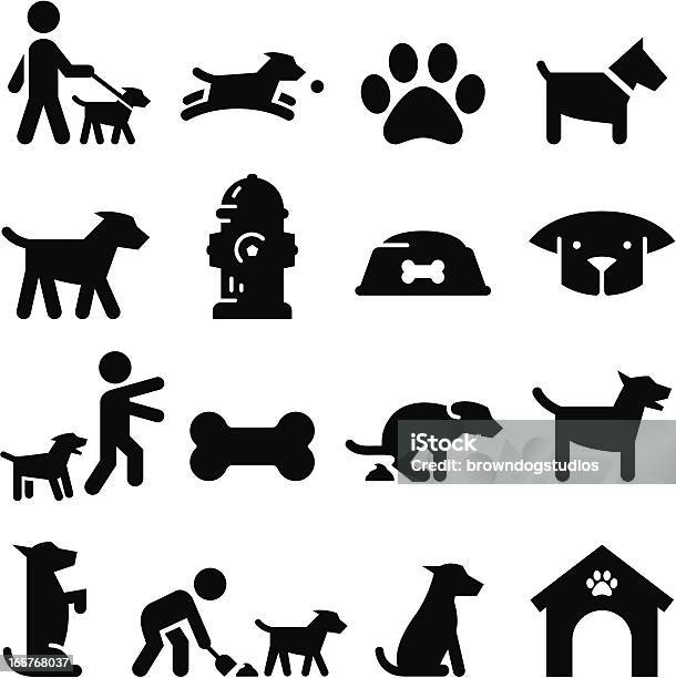 Dog Icons Black Series Stock Illustration - Download Image Now - Dog, Icon Symbol, Dog Walking