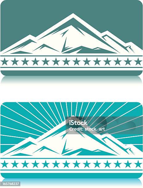 Vector Mountains Stock Illustration - Download Image Now - Beauty In Nature, Black And White, Blue