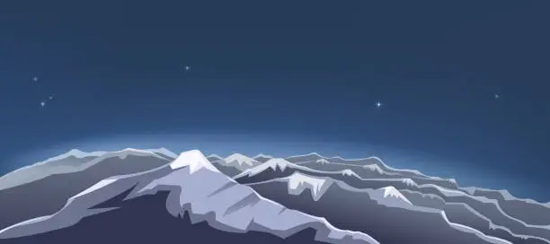 Vector illustration of mountain view