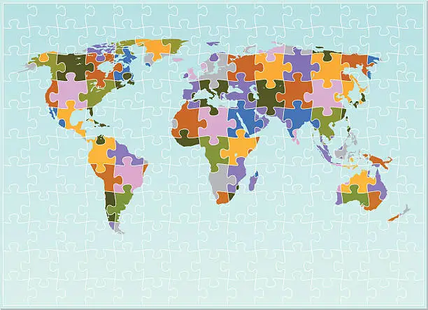 Vector illustration of The World Map Puzzle