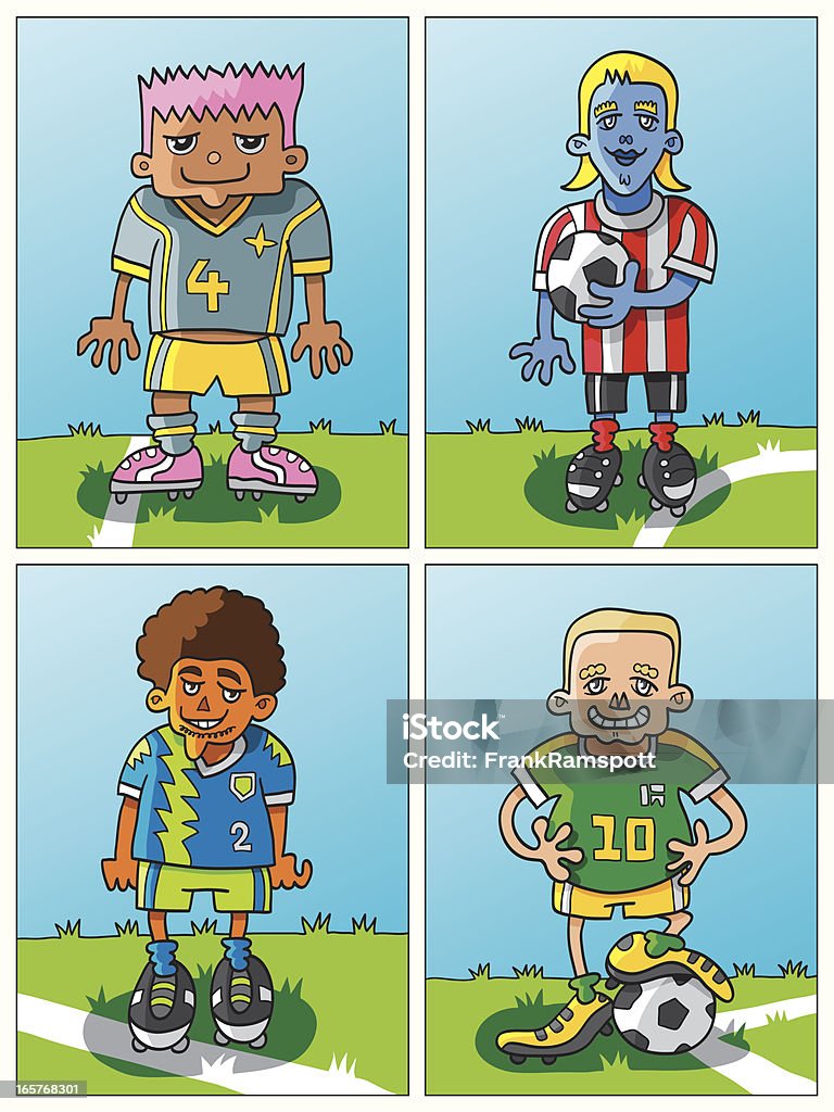 Funny Soccer Player Cartoon Collection Stock Illustration - Download Image  Now - Adult, Adults Only, Athlete - iStock