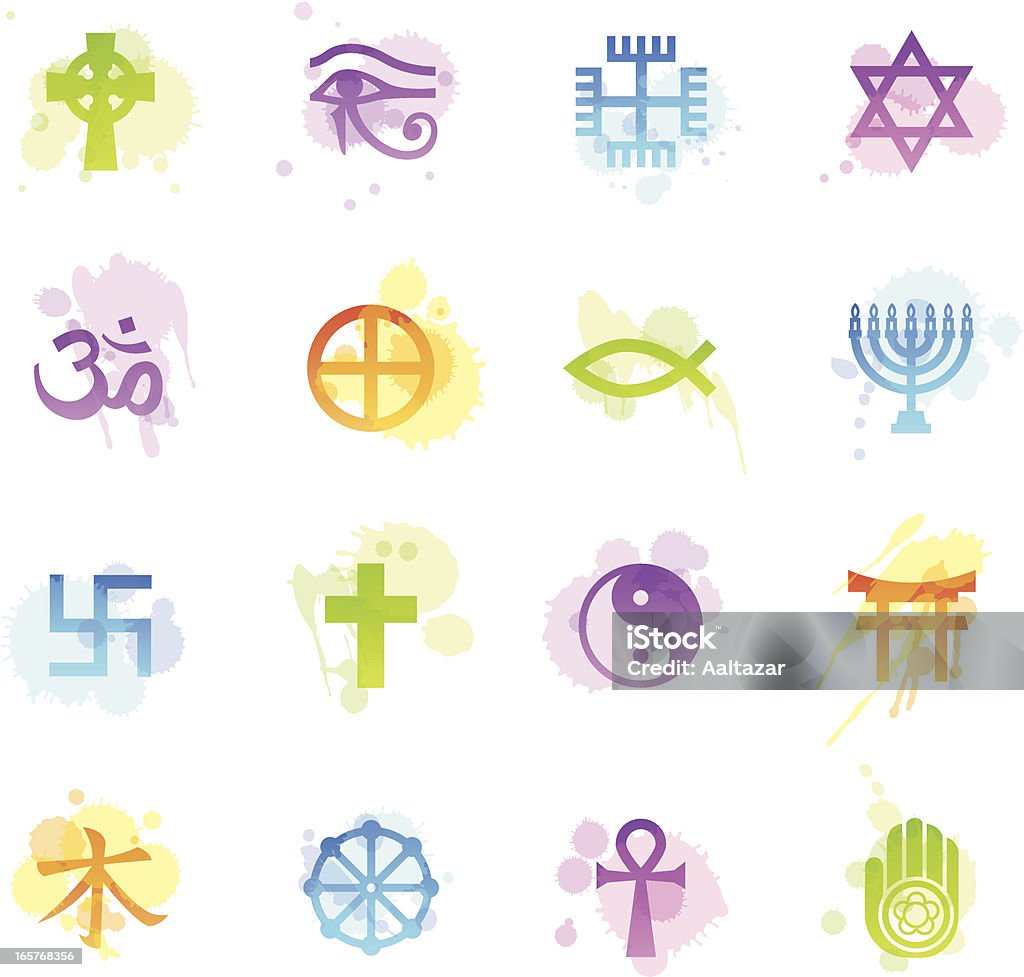 Stains Icons - Religious Symbols Illustration of different religious symbols. Baptist stock vector