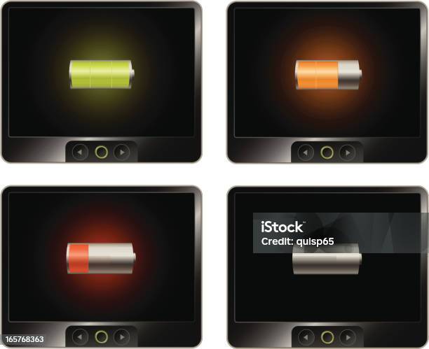 Computer Power Indicator Digital Tablets With Power Indicator Set Stock Illustration - Download ...
