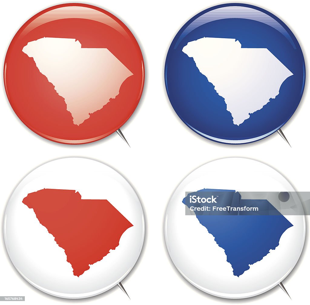 Campagne boutons-Caroline du Sud - clipart vectoriel de Badge libre de droits