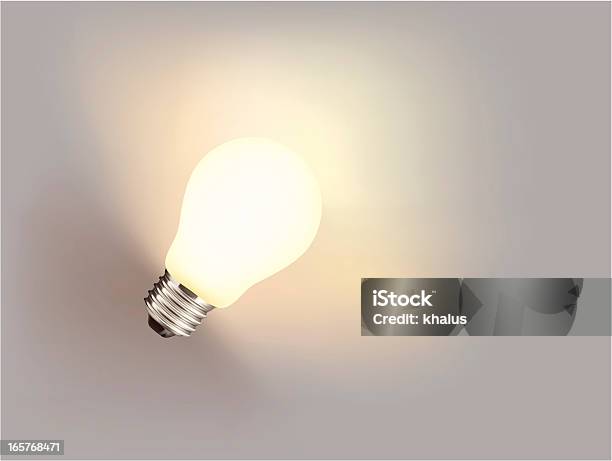Light Bulb Is On Stock Illustration - Download Image Now - Brightly Lit, Color Image, Concepts