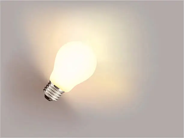 Vector illustration of Light Bulb is ON