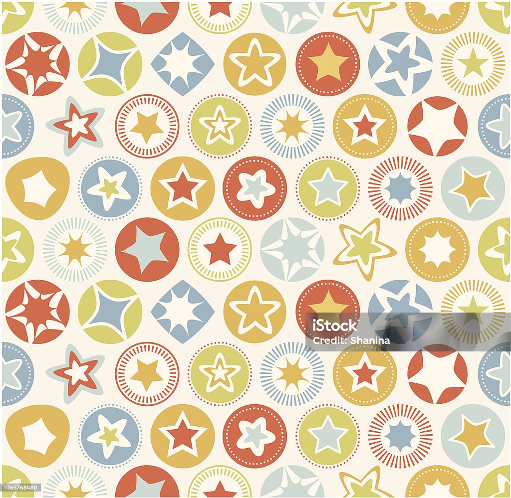 Seamless Pattern di stelle retrò - arte vettoriale royalty-free di A forma di stella