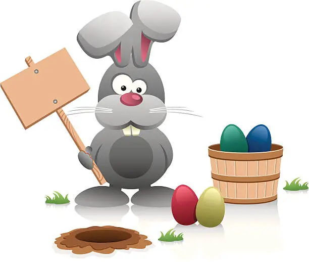 Vector illustration of Easter Bunny II