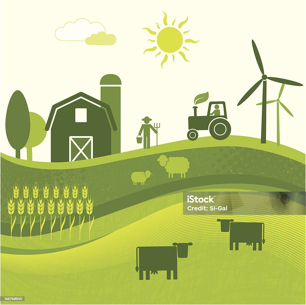 Green Landwirtschaft (GreenWorld Serie - Lizenzfrei Weizen Vektorgrafik