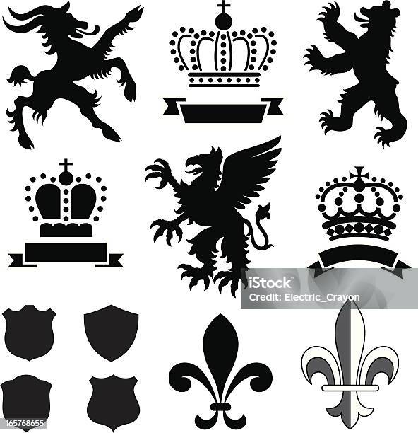 Heraldry Ornamentos - Arte vetorial de stock e mais imagens de Brasão - Brasão, Urso, Carneiro - Animal macho