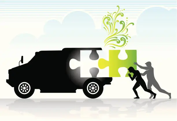 Vector illustration of Ecology Solutions fo Vehicle