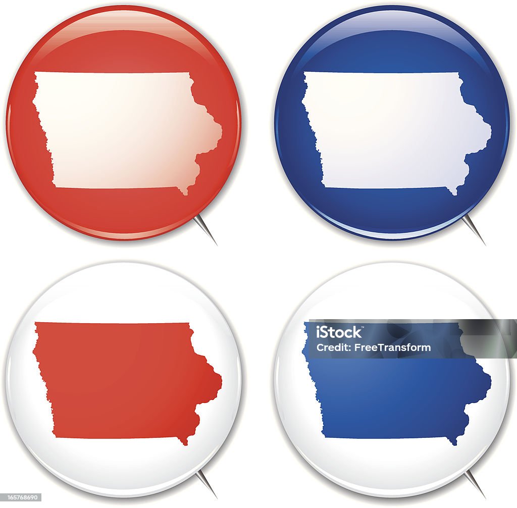 キャンペーンのボタン-アイオワ - アイオワ州のロイヤリティフリーベクトルアート