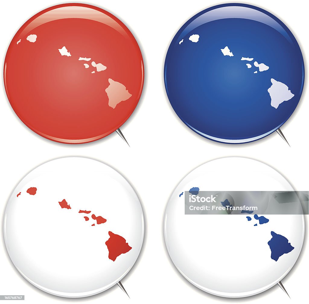 Campaña botones-Hawai - arte vectorial de Azul libre de derechos