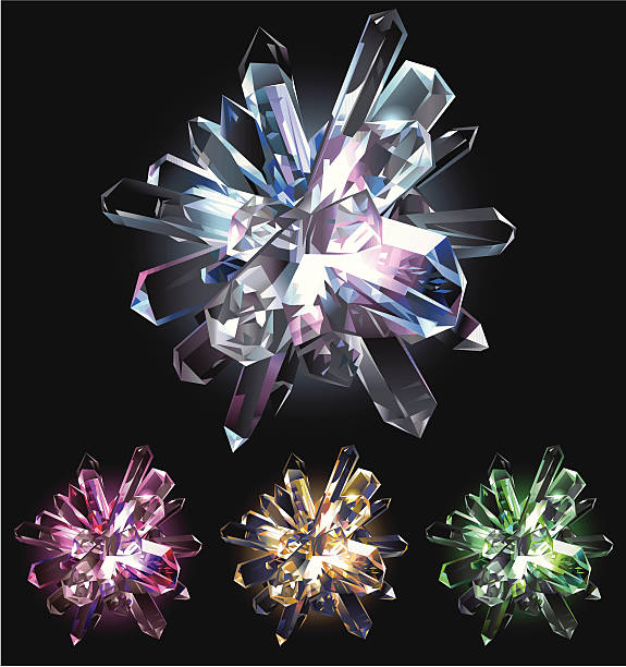 ilustrações, clipart, desenhos animados e ícones de crystal estrelas - crystal bright diamond gem
