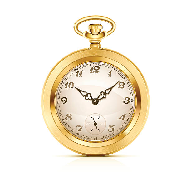 illustrazioni stock, clip art, cartoni animati e icone di tendenza di orologio da tasca oro - pocket watch watch clock pocket